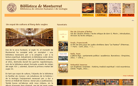 Website der Bibliothek von Montserrat